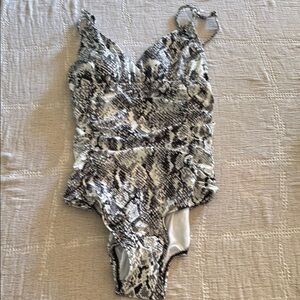 Calvin Klein Monochrome Snake-Print One-Piece Swimsuit